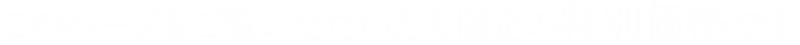 初回限定のお得な価格です
