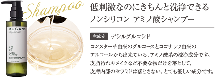低刺激なのにきちんと洗浄できる ノンシリコン アミノ酸シャンプー